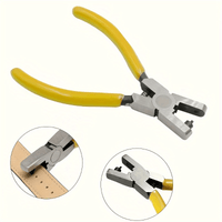 Leather Hole Punch Tool with Ergonomic Yellow Handle - Ideal for Belts, Watch Straps, Dog Collars & DIY Crafts - Durable Metal Jaw for Precision Punching