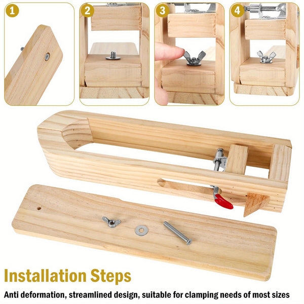 Wooden Clamp for Leather Stitching, a Tool for Fixing Leather During Crafting, Ideal for Leatherwork