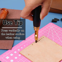 Versatile Japanese Screw Punch Tool with Adjustable Tips for Creating Holes in Leather And Paper, Featuring Six Different Sizes. Ideal for Bookbinding And Sewing Leather, This Belt Hole Puncher Comes with a Handle