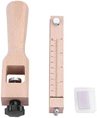 Leather Strap Cutter, Adjustable Wood Handle Tool with 5 Blades for Leather Wood Strips Professional DIY Craft Cutting Tool