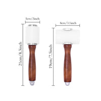 Leather Carving Hammer DIY Leathercraft Wooden Mallet Nylon Wood Handle Hammer Leather Carving Mallet Craft Tool for DIY Stamping Sew Leather Cowhide Tool (White)