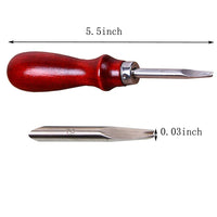 Leather Edge bevealer 0.8mm High Carbon Steel Edge Skiving Leather Craft Cutting Leather Tools with Wooden Handle