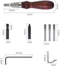 Leather Groover Tool,7 in 1 Adjustable Stitching Groover and Creasing Edge Beveler, Leather Carving Cutting Edge Tools for Leathercraft Work