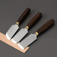 1pc Leather Cutting Tool, Type Straight Edge/Beveled Edge/Rounded Edge, Comfortable Grip Durable Wooden Handle, Precision Trimming and Thinning Tools for DIY Leather Cutting, Trimming Shoveling and Chipping Project