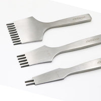 Polished Leather Hole Punch Tool 3.85mm Pricking Iron Set French Style Angled Chisel Hole Punches for Leather Craft Sewing Lacing Stitching Perforate (French Chisel 3.85mm)