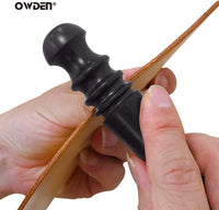 Professional 2Pcs.Leather Edge Burnisher Ebony Wood Edge Slicker Leather Craft Tool Polished Grinding Tool,Round Head Leather edge burnish working tool，Leather Tool