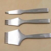 Polished Leather Hole Punch Tool 3.85mm Pricking Iron Set French Style Angled Chisel Hole Punches for Leather Craft Sewing Lacing Stitching Perforate (French Chisel 3.85mm)