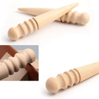 1pcLeather Burnisher Leather Edge Slicker Wood Stick Smooth Grooves for Leatherwork Craft Burnishing Polishing Slicking Grinding Sanding Finishing Shaping Hand Making Tools