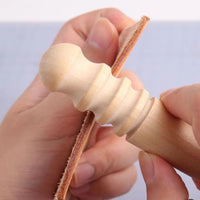 1pcLeather Burnisher Leather Edge Slicker Wood Stick Smooth Grooves for Leatherwork Craft Burnishing Polishing Slicking Grinding Sanding Finishing Shaping Hand Making Tools