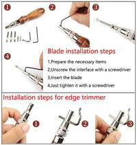 Leather Groover Tool,7 in 1 Adjustable Stitching Groover and Creasing Edge Beveler, Leather Carving Cutting Edge Tools for Leathercraft Work