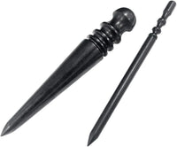 Professional 2Pcs.Leather Edge Burnisher Ebony Wood Edge Slicker Leather Craft Tool Polished Grinding Tool,Round Head Leather edge burnish working tool，Leather Tool