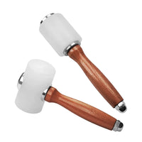Leather Carving Hammer DIY Leathercraft Wooden Mallet Nylon Wood Handle Hammer Leather Carving Mallet Craft Tool for DIY Stamping Sew Leather Cowhide Tool (White)