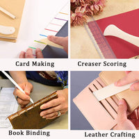2pcs Premium Folder Paper Creaser Set Folding Scoring Burnishing Crafting Scoring Tool for Card Making Leather Cards DIY Handmade Burnishing Bookbinding