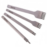 Leather Craft Kits Pricking Irons，Profession Diamond Lacing Stitching Chisel Set 4mm（1/2/4/6 Prong） DIY Home or Craft Projects，3/4/5/6mm Options, nophike Tools (4 MM)