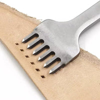 Leather Craft Kits Pricking Irons，Profession Diamond Lacing Stitching Chisel Set 4mm（1/2/4/6 Prong） DIY Home or Craft Projects，3/4/5/6mm Options, nophike Tools (4 MM)
