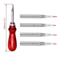 Leather Edge bevealer 0.8mm High Carbon Steel Edge Skiving Leather Craft Cutting Leather Tools with Wooden Handle