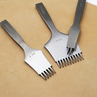 Polished Leather Hole Punch Tool 3.85mm Pricking Iron Set French Style Angled Chisel Hole Punches for Leather Craft Sewing Lacing Stitching Perforate (French Chisel 3.85mm)