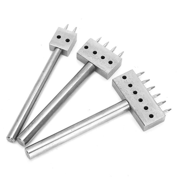 Oumefar Hole Puncher Stitching Punch Leather Punching Tool Hole Lacing Punch Spacing Punch Tool Lacing Stitching Chisel Set for Belt Leather Craft(8mm(2+4+6)) Holepunch