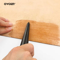 Professional 2Pcs.Leather Edge Burnisher Ebony Wood Edge Slicker Leather Craft Tool Polished Grinding Tool,Round Head Leather edge burnish working tool，Leather Tool
