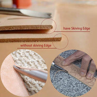 Leather Edge bevealer 0.8mm High Carbon Steel Edge Skiving Leather Craft Cutting Leather Tools with Wooden Handle