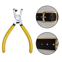 Leather Hole Punch Tool with Ergonomic Yellow Handle - Ideal for Belts, Watch Straps, Dog Collars & DIY Crafts - Durable Metal Jaw for Precision Punching