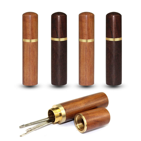 4 Pieces Sewing Needles Holder Sewing Storage Case Wooden Needle Storage Case Box for Sewing Supplies Storage