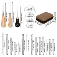 Leather Sewing Kit, Professional Leather Repair Kit with Upholstery Thread, Sewing Awl Hand Sewing Punch Stitching Needles for Craft DIY Tool (A Style)