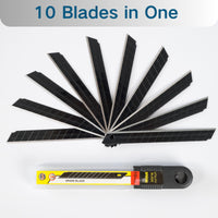 9mm /30 degree Utility Knife Blades, 10pcs,Blackened Steel Replacement Blade, Snap off Blades for Retractable Box Cutters and Knife, SK5 Blades in Bulk Pack. 10pcs x 10