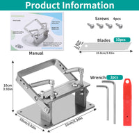 Manual Leather Splitter Peeling Machine, Leather Paring Skiver Skiving Tools with Instructions Handle Leatherworking Tools with Blades for DIY Leatherwork