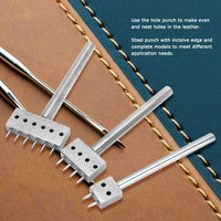 Hole Puncher Stitching Punch Leather Punching Tool Hole Lacing Punch Spacing Punch Tool Lacing Stitching Chisel Set for Belt Leather Craft(8mm(2+4+6)) Holepunch