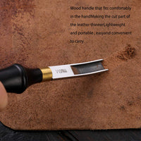 Leather Edge Beveler Tool, French Skiver, Wide Mouth Leather Edge Bevelers Skiving 8mm, Leather Edge Trimmer Crafting Tools with Wooden Handle for DIY Leather Craft