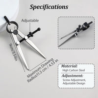 6-Inch Adjustable Lockable Steel Divider – Precision Leather, Wood & Metal Working Compass for Circles, Arcs, and Measurements