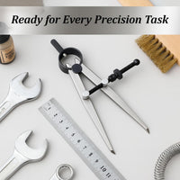 6-Inch Adjustable Lockable Steel Divider – Precision Leather, Wood & Metal Working Compass for Circles, Arcs, and Measurements