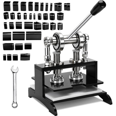 Leather Cutting Machine 1.5 Ton,20 * 20cm Leather Hand Press Dual Guide Shafts Die Cut Machine with 39 pcs Hole Punch Tool Set for Leathercraft,DIY & Various Materials Die Cutting