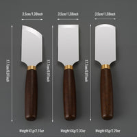 1pc Leather Cutting Tool, Type Straight Edge/Beveled Edge/Rounded Edge, Comfortable Grip Durable Wooden Handle, Precision Trimming and Thinning Tools for DIY Leather Cutting, Trimming Shoveling and Chipping Project