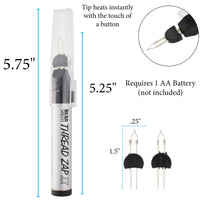 thread burner,Thread Zap - 5.25” Thread Burner - Plus 1 Pack Replacement Tips Included - Trim, Burn and Melt Thread with one Touch, Ideal for Finishing Bead Weaving and stringing Projects