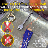 Leather Craft Kits Pricking Irons，Profession Diamond Lacing Stitching Chisel Set 4mm（1/2/4/6 Prong） DIY Home or Craft Projects，3/4/5/6mm Options, nophike Tools (4 MM)