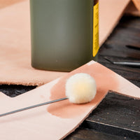 6pcs Pack Wool Daubers Ball Brush Leather Dye Tool with Metal Handle for Dying, Staining, DIY Crafts, Shoe Shine Polish