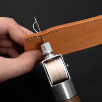 Professional Leather Sewing Awl Kit with Wooden Handle and Stainless Steel Needle, Quick Machine Sewing Tool for Precise Stitching, for DIY Craft Repairs