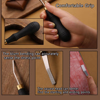 Pro Detail Rougher, Leather Roughing Tool Roughing Leather Craft Surface Tool, Leather Polish File Tool with Ergonomic Handle Leather Working Leathercraft Tools for Edge Polishing(5mm)
