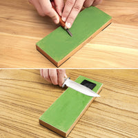 205H Double-sided Leather Strop (Genuine Cowhide) 13.2" x 2.4" Kit with 2 Oz. Polishing Compound & Angle Guide, Knife Stropping Block for Sharpening & Honing Knives tools, Woodcarving Chisels