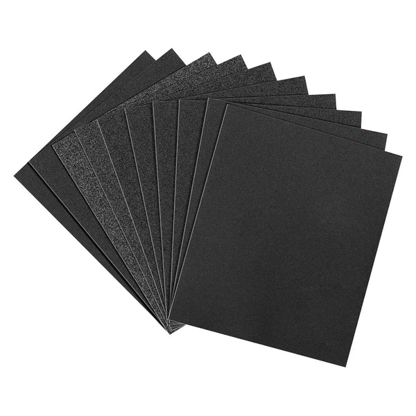 Sandpaper Assortment 9 x 11 Inch Wet Dry Sandpaper, 120/180/240/320/400/600/800/1000/2000 Grit Sander Sheets for Wood, Metal, Automotive Sanding and Polishing, 18 Sheets (9 x 11 Inch,)