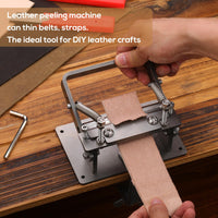 Manual Leather Splitter Peeling Machine, Leather Paring Skiver Skiving Tools with Instructions Handle Leatherworking Tools with Blades for DIY Leatherwork
