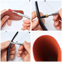 1pc Leather Edge Dye Pen Leather Edge Printing Tool Leather Craft Dye Pen Oil Paint Roller Applicator for Leather Craft DIY Working (Round Head and Tapered Head)c