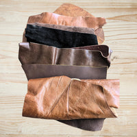Leather Scrap - Large Pieces of Full Grain Leather Cowhide Remnants Bag - Design & Make Crafts - Mixed Colors (1 Lbs)