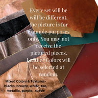 Leather Scrap - Large Pieces of Full Grain Leather Cowhide Remnants Bag - Design & Make Crafts - Mixed Colors (1 Lbs)