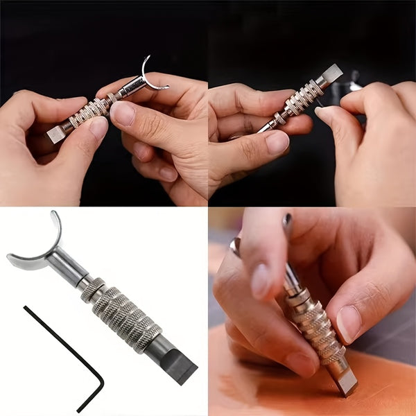 1pc of Adjustable Manual Rotary Knife for Engraving Leather