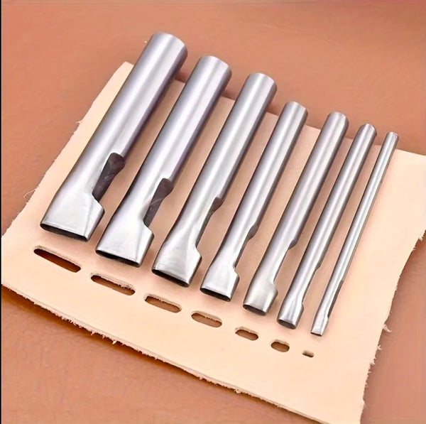 Belt punch holes square round corner set