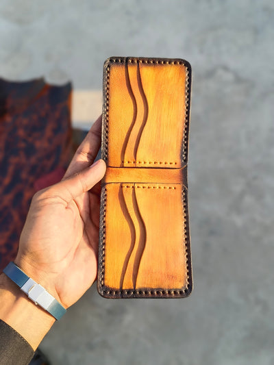 Hand dye goat veg leather wallet for colour details (+92 324 4380611 )