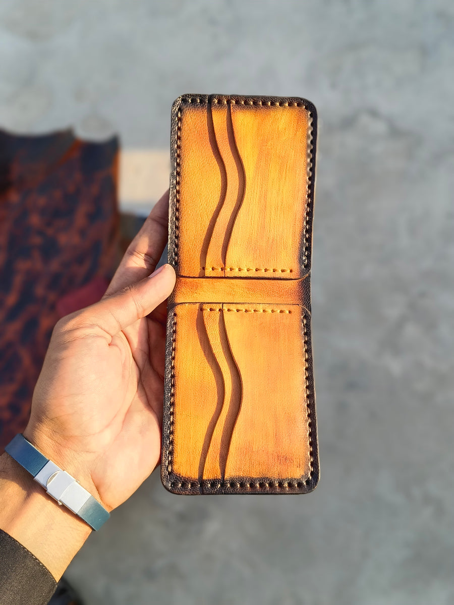 Hand dye goat veg leather wallet for colour details (+92 324 4380611 )
